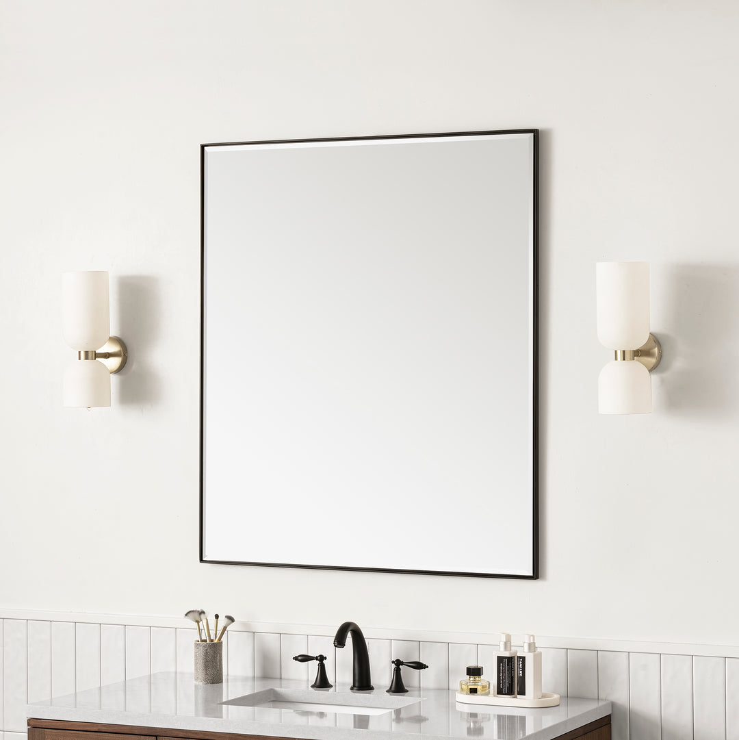 Rohe 36" Rectangular Mirror, Matte Black