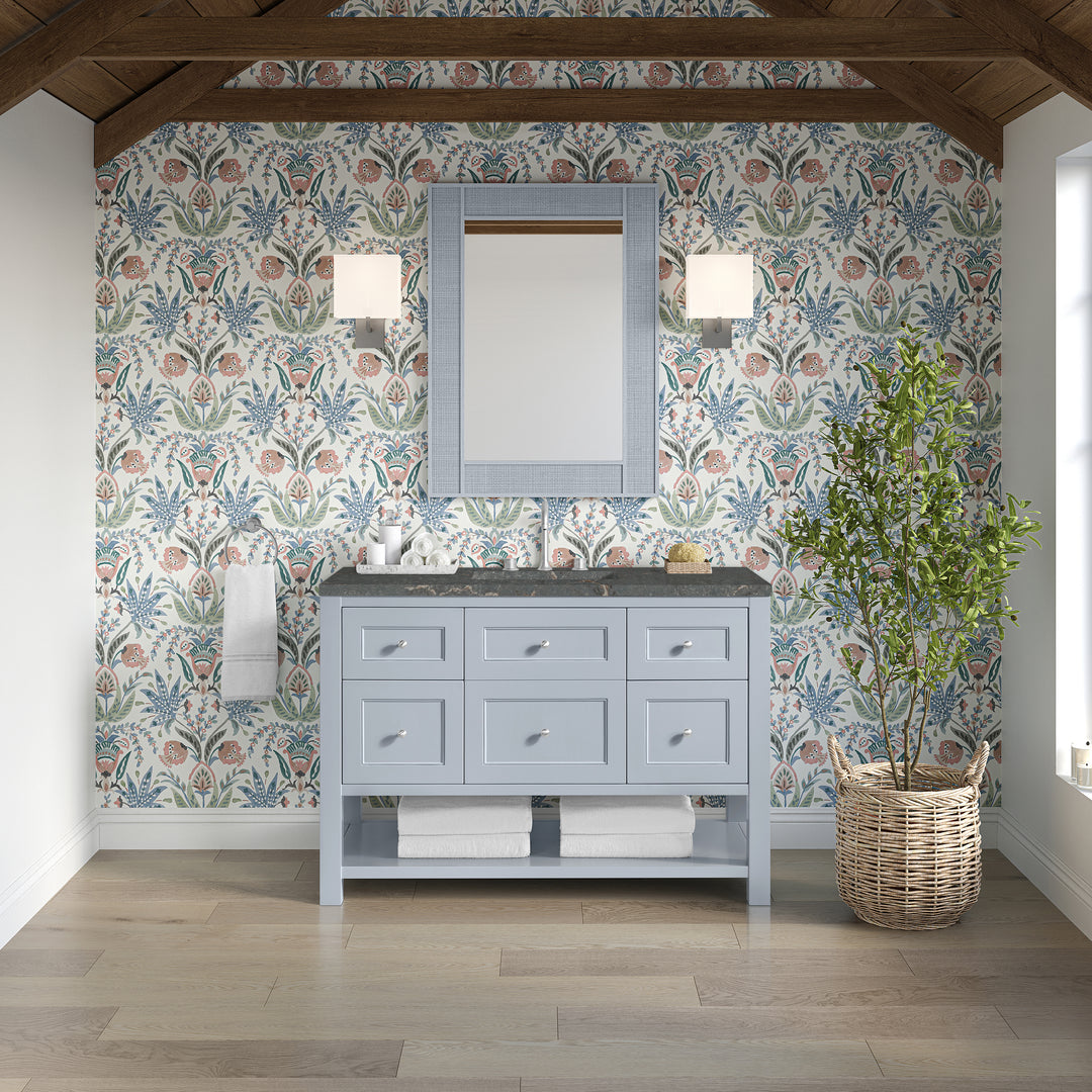 Breckenridge 48" Single Vanity, Serenity Blue, w/ 3 CM Parisien Bleu Quartz Top