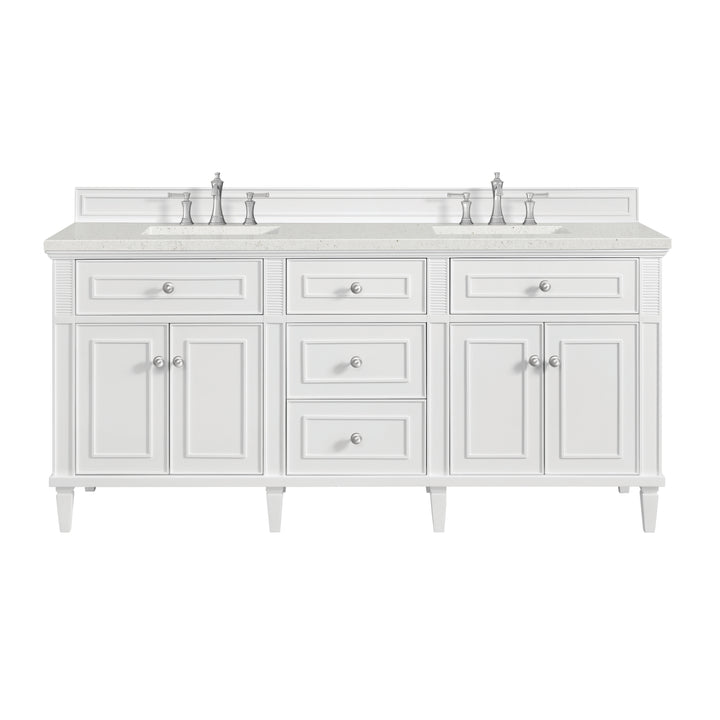Lorelai 72" Double Vanity, Bright White w/ 3 CM Lime Delight Silestone Top