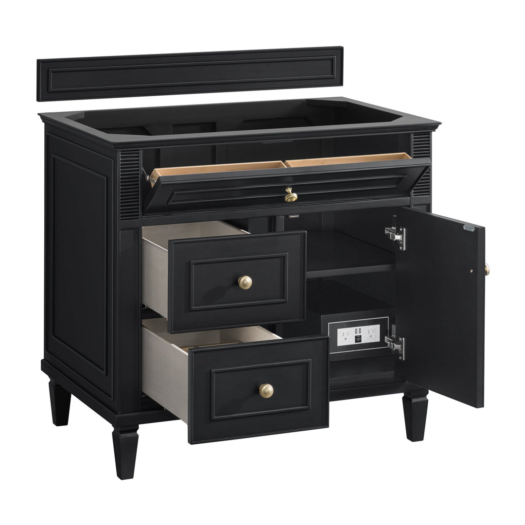 Lorelai 36" Single Vanity, Black Onyx w/ 3 CM Ethereal Noctis Silestone Top