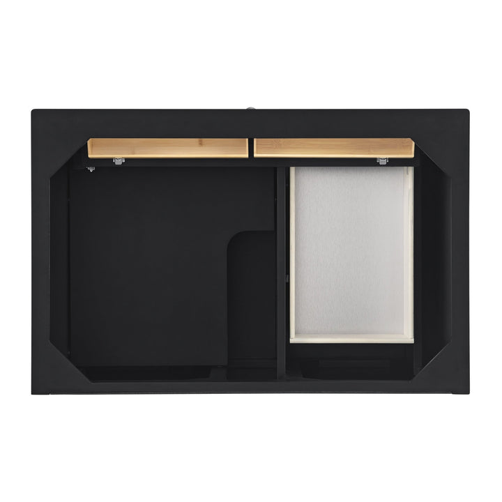 Lorelai 36" Single Vanity, Black Onyx w/ 3 CM Parisien Bleu Silestone Top