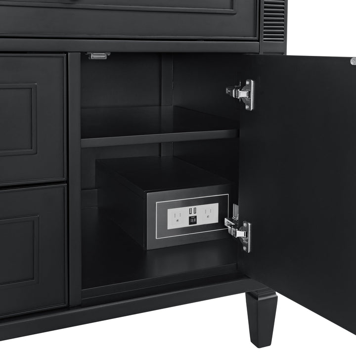 Lorelai 36" Single Vanity, Black Onyx w/ 3 CM White Zeus Silestone Top