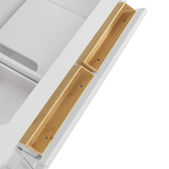 Lorelai 36" Single Vanity, Bright White w/ 3 CM Carrara White Marble Top