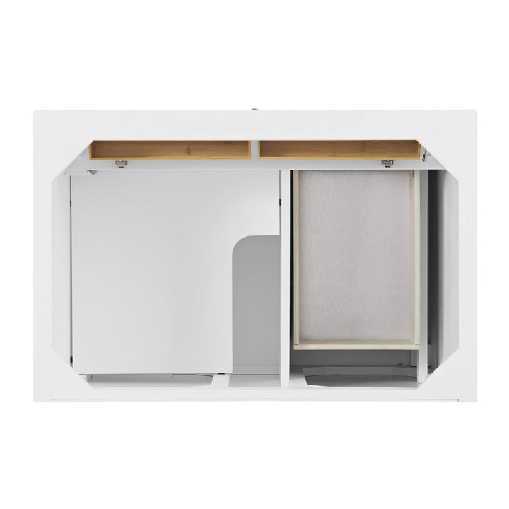 Lorelai 36" Single Vanity, Bright White w/ 3 CM White Zeus Silestone Top