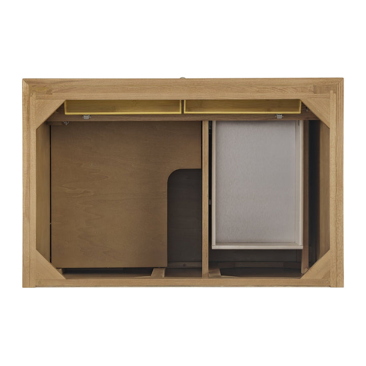 Lorelai 36" Single Vanity, Light Natural Oak w/ 3 CM Arctic Fall Solid Surface Top