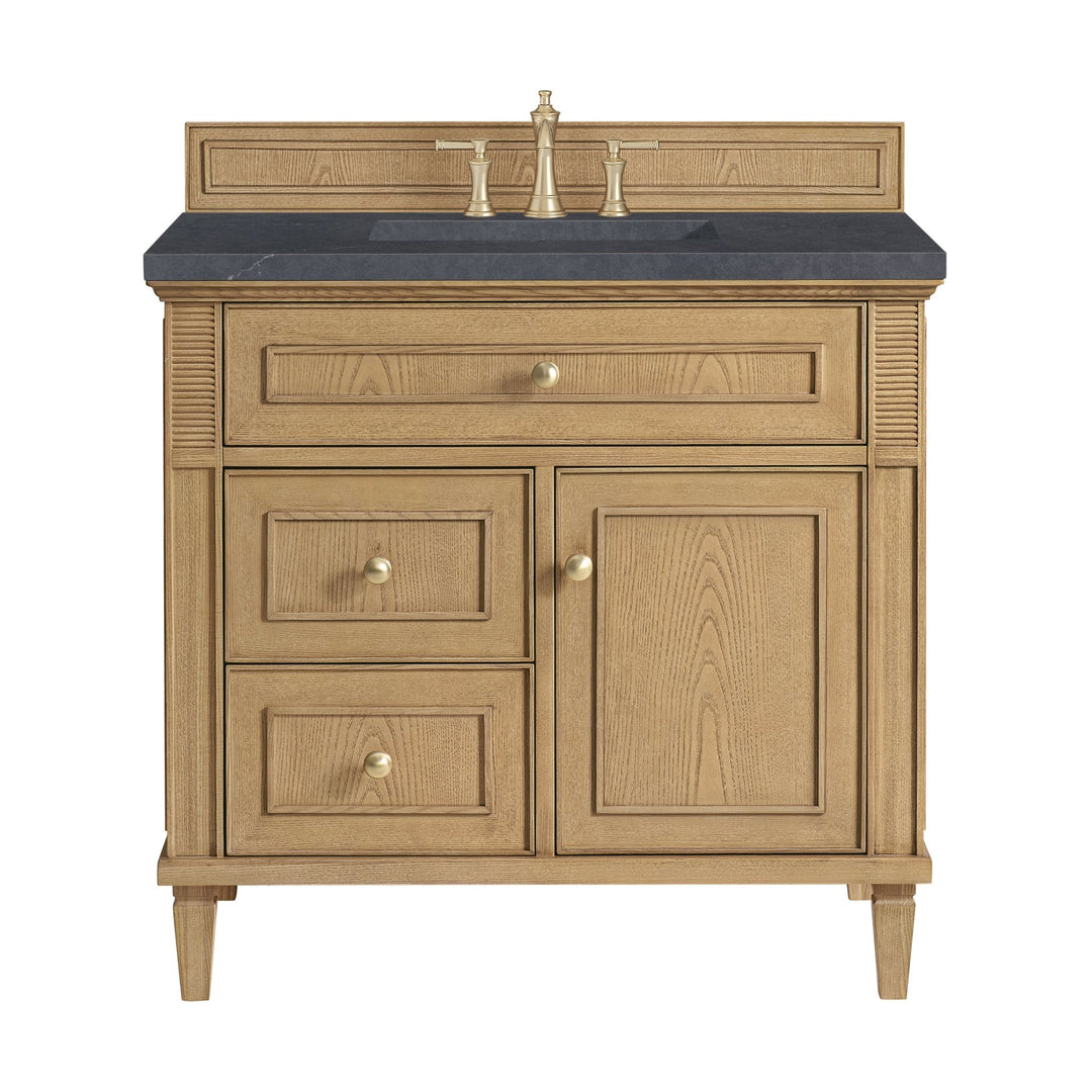 Lorelai 36" Single Vanity, Light Natural Oak w/ 3 CM Charcoal Soapstone Silestone Top