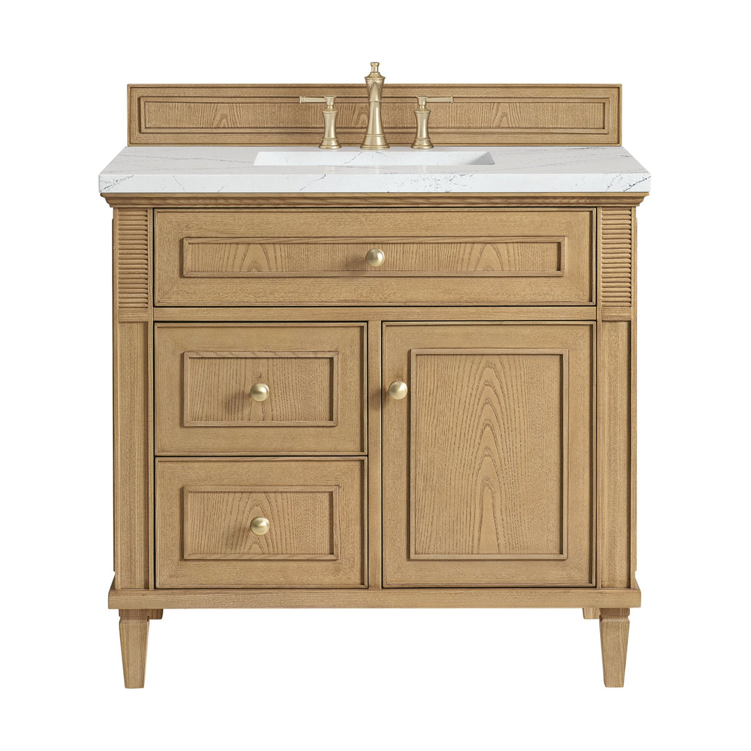 Lorelai 36" Single Vanity, Light Natural Oak w/ 3 CM Ethereal Noctis Silestone Top