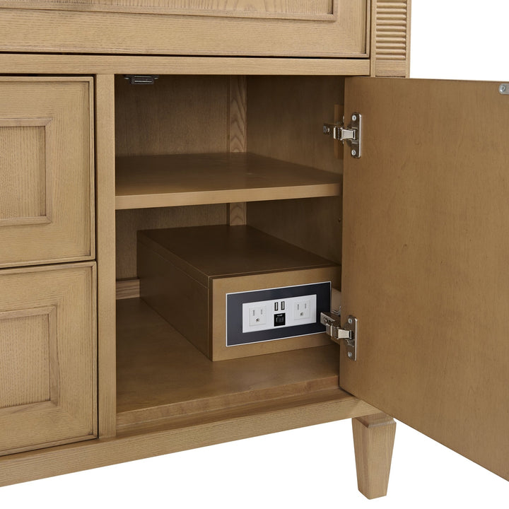 Lorelai 36" Single Vanity, Light Natural Oak w/ 3 CM Lime Delight Silestone Top