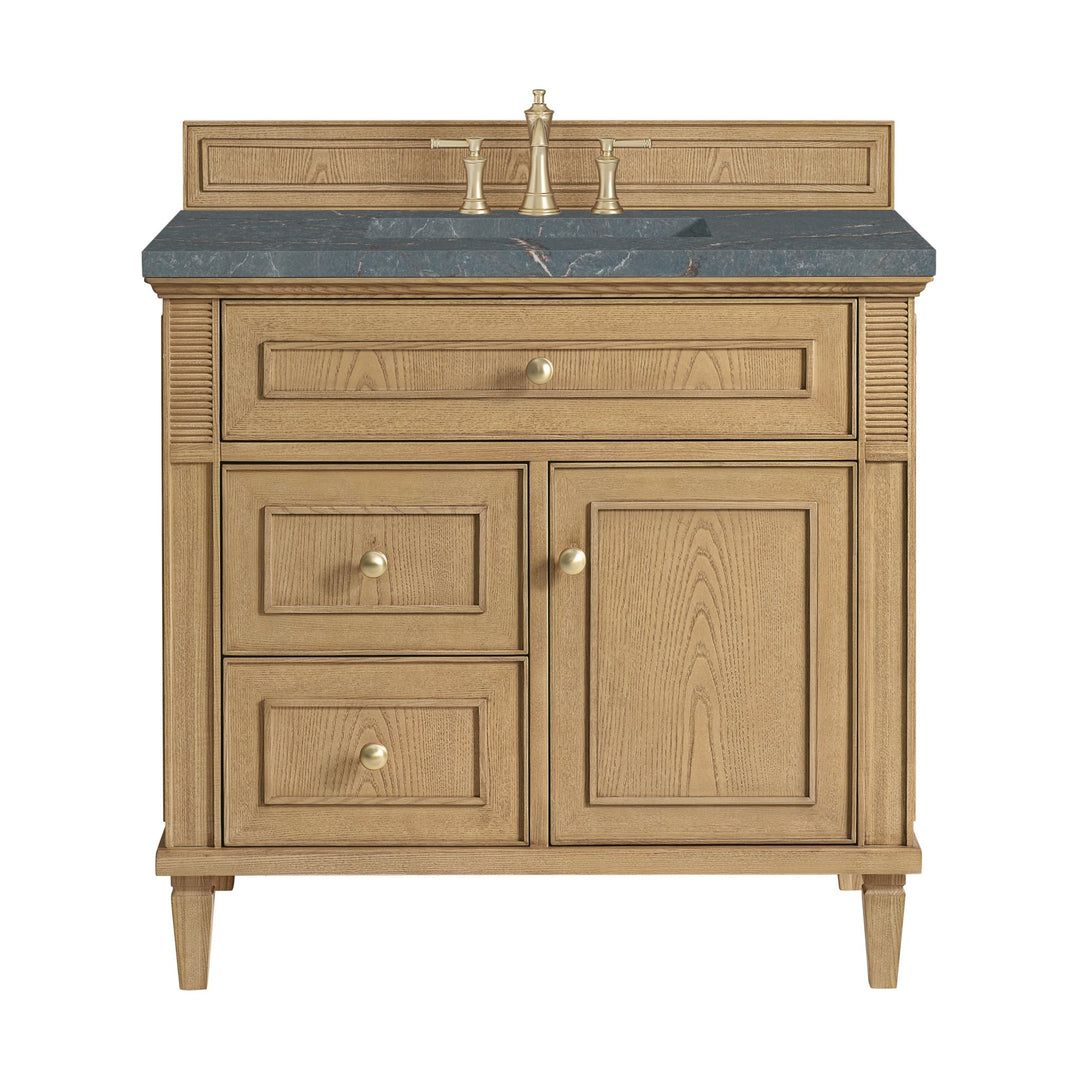 Lorelai 36" Single Vanity, Light Natural Oak w/ 3 CM Parisien Bleu Silestone Top