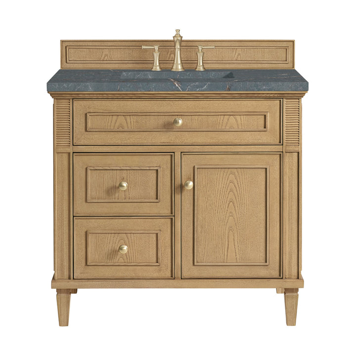 Lorelai 36" Single Vanity, Light Natural Oak w/ 3 CM Parisien Bleu Silestone Top