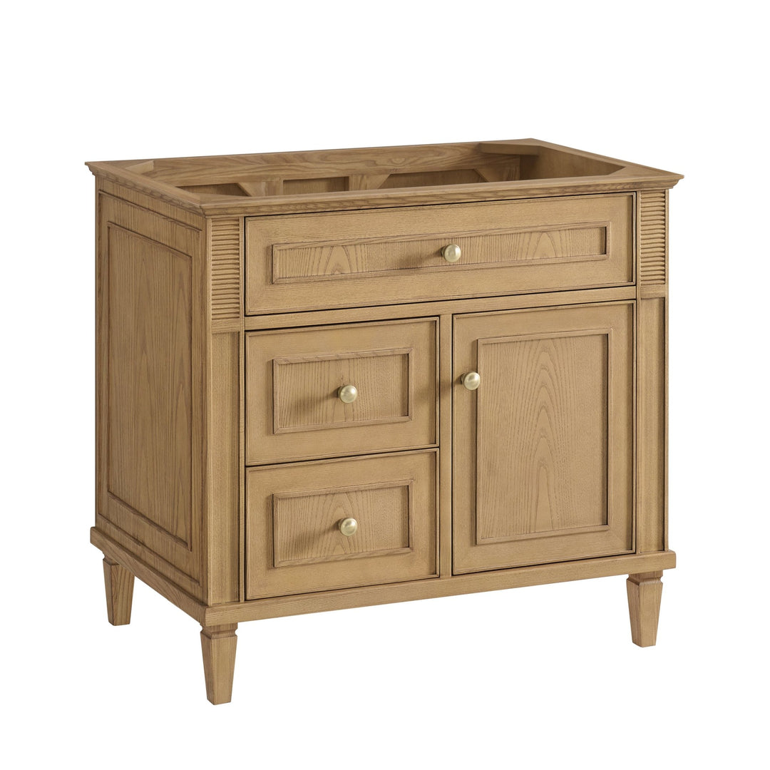 Lorelai 36" Single Vanity, Light Natural Oak w/ 3 CM White Zeus Silestone Top