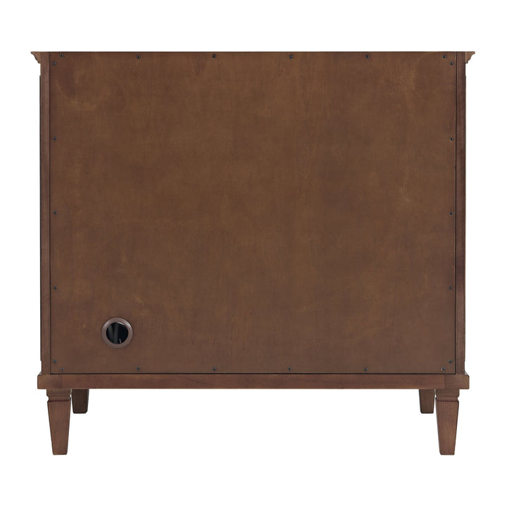 Lorelai 36" Single Vanity, Mid-Century Walnut w/ 3 CM Arctic Fall Solid Surface Top