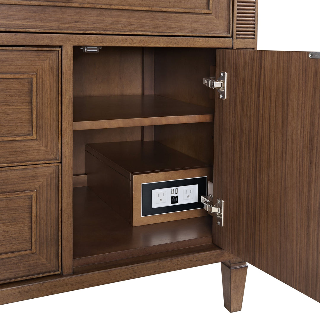 Lorelai 36" Single Vanity, Mid-Century Walnut w/ 3 CM Eternal Marfil Silestone Top