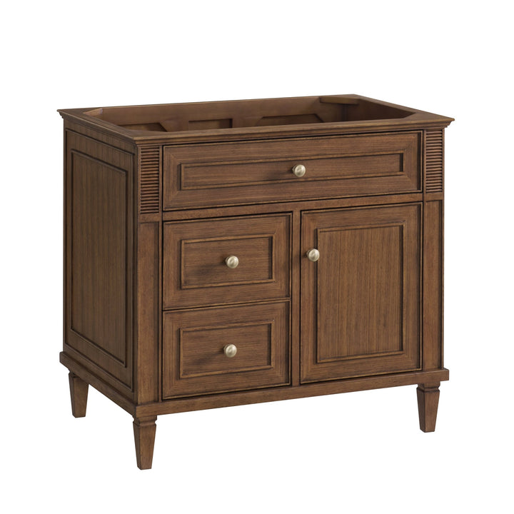 Lorelai 36" Single Vanity, Mid-Century Walnut w/ 3 CM Parisien Bleu Silestone Top