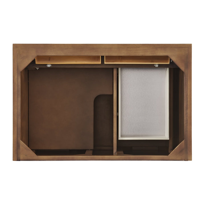 Lorelai 36" Single Vanity, Mid-Century Walnut w/ 3 CM Victorian Silver Silestone Top