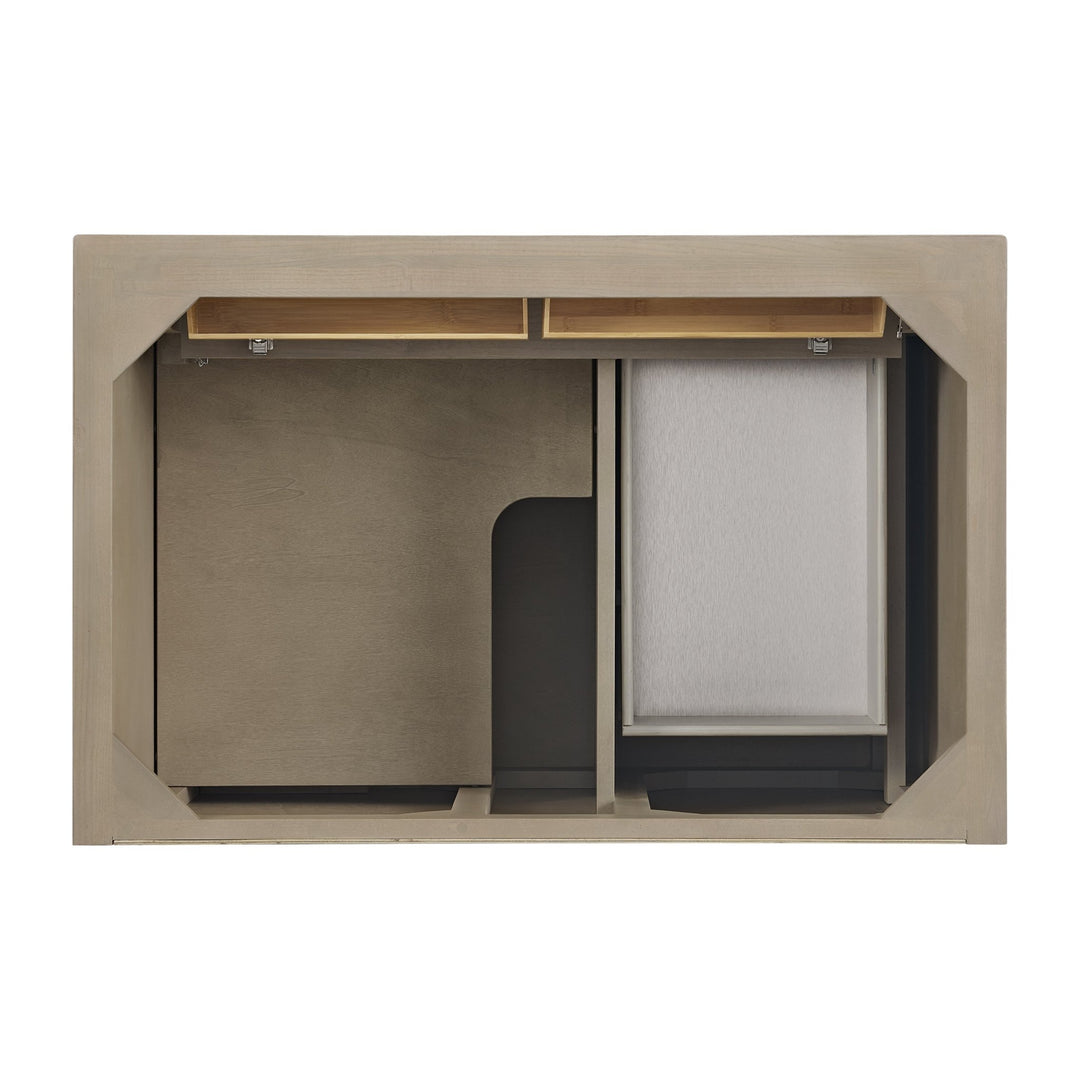 Lorelai 36" Single Vanity, Whitewashed Oak w/ 3 CM Parisien Bleu Silestone Top