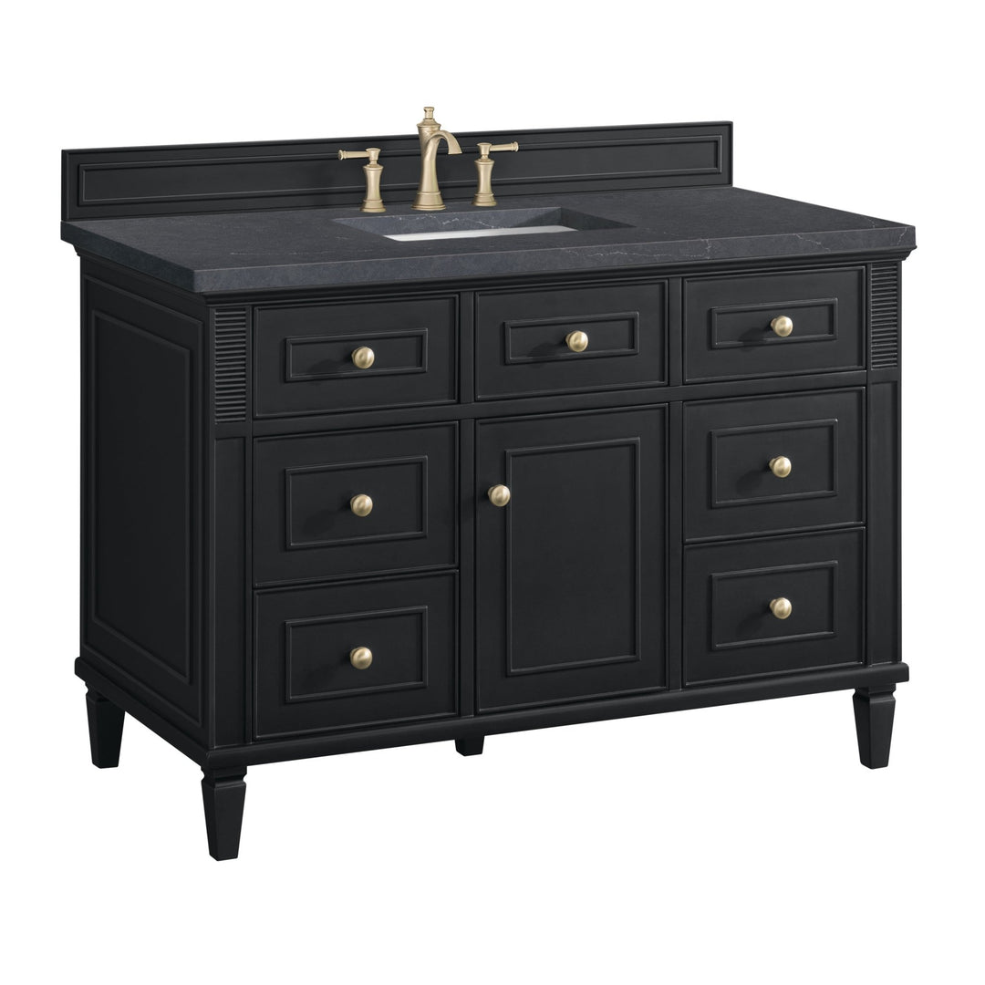 Lorelai 48" Single Vanity, Black Onyx w/ 3 CM Charcoal Soapstone Silestone Top