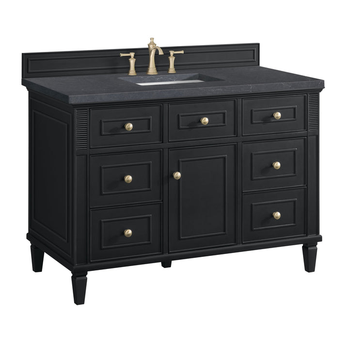 Lorelai 48" Single Vanity, Black Onyx w/ 3 CM Charcoal Soapstone Silestone Top