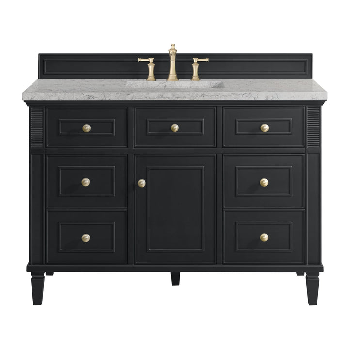 Lorelai 48" Single Vanity, Black Onyx w/ 3 CM Eternal Jasmine Pearl Silestone Top