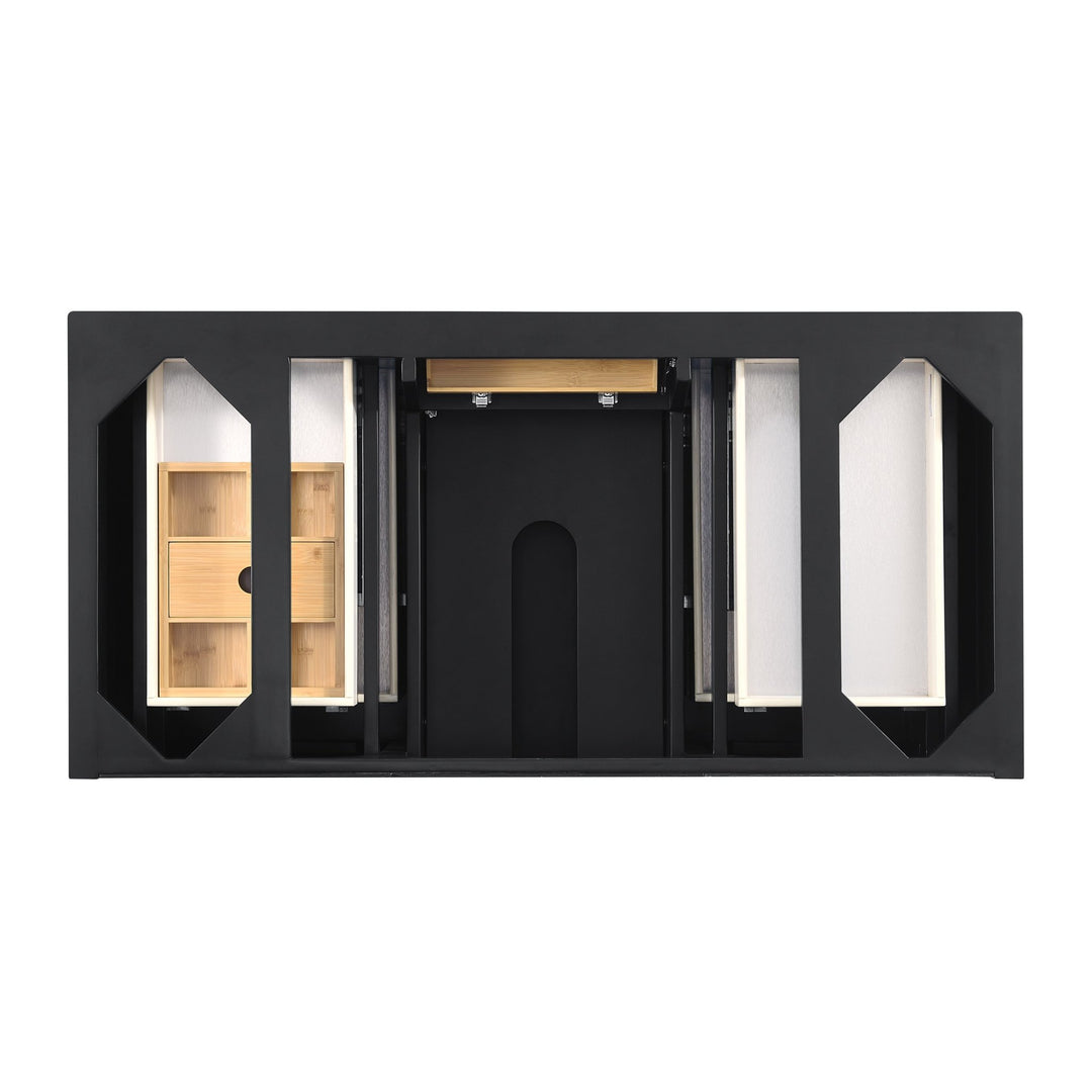 Lorelai 48" Single Vanity, Black Onyx w/ 3 CM Parisien Bleu Silestone Top w/FreePower Wireless Charger