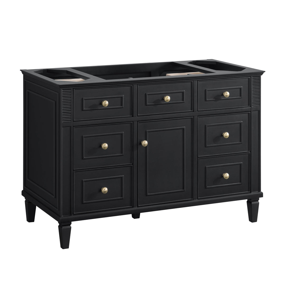 Lorelai 48" Single Vanity, Black Onyx w/ 3 CM White Zeus Silestone Top