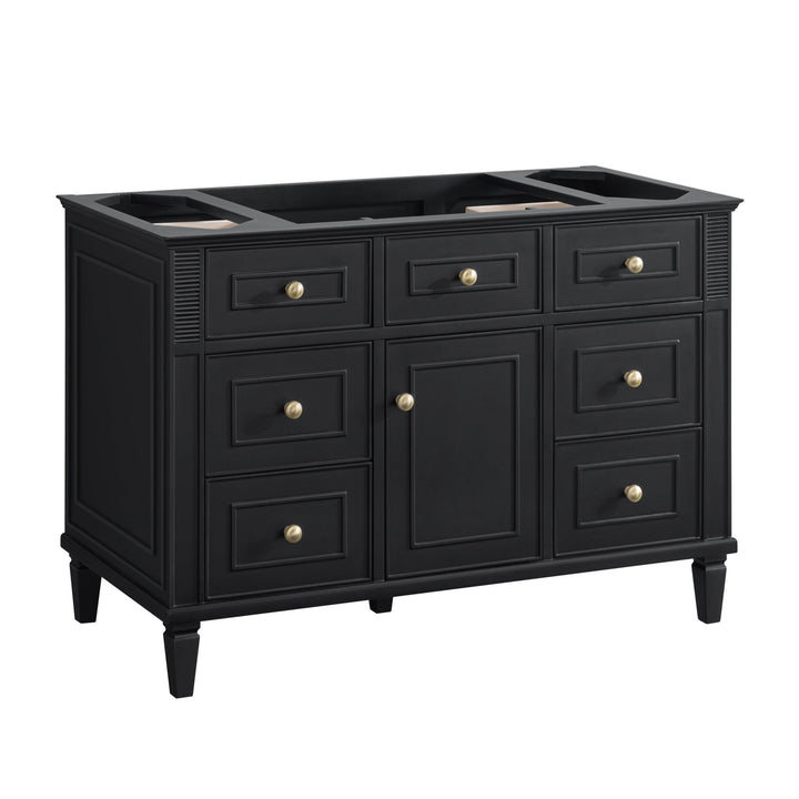 Lorelai 48" Single Vanity, Black Onyx w/ 3 CM White Zeus Silestone Top