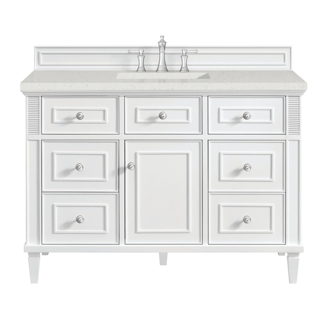 Lorelai 48" Single Vanity, Bright White w/ 3 CM Lime Delight Silestone Top