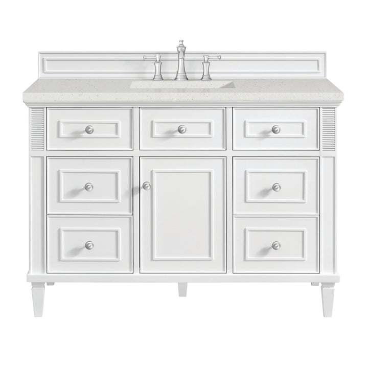 Lorelai 48" Single Vanity, Bright White w/ 3 CM Lime Delight Silestone Top