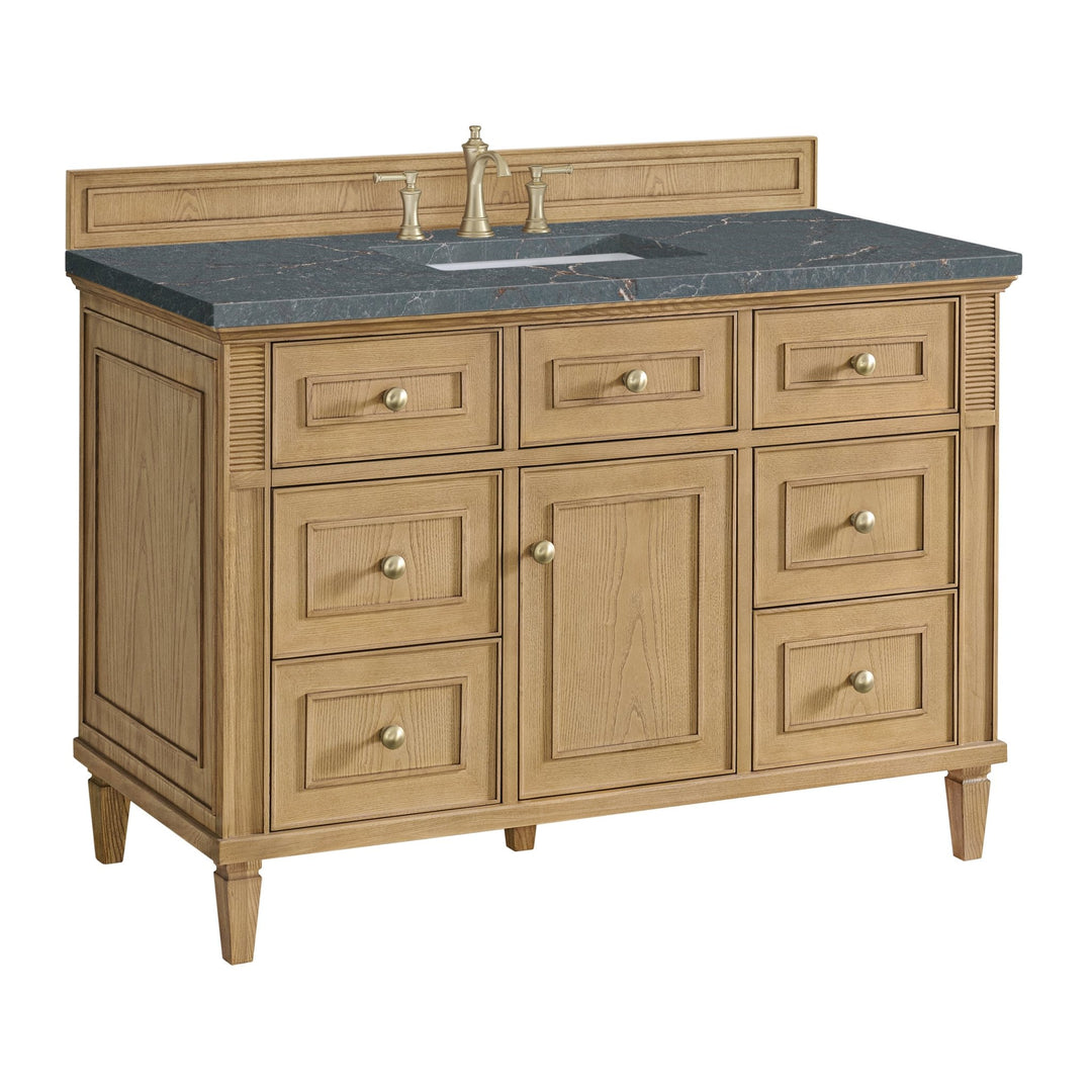 Lorelai 48" Single Vanity, Light Natural Oak w/ 3 CM Parisien Bleu Silestone Top
