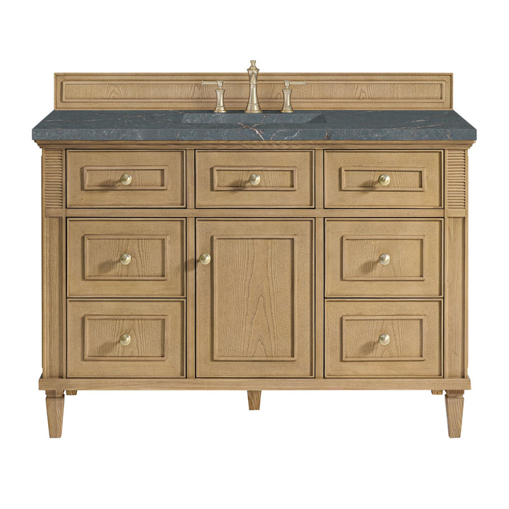 Lorelai 48" Single Vanity, Light Natural Oak w/ 3 CM Parisien Bleu Silestone Top