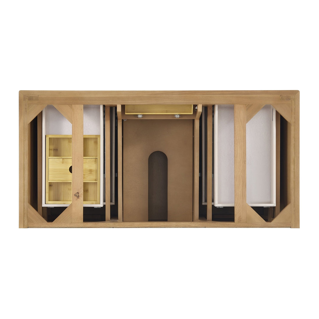 Lorelai 48" Single Vanity, Light Natural Oak w/ 3 CM White Zeus Silestone Top