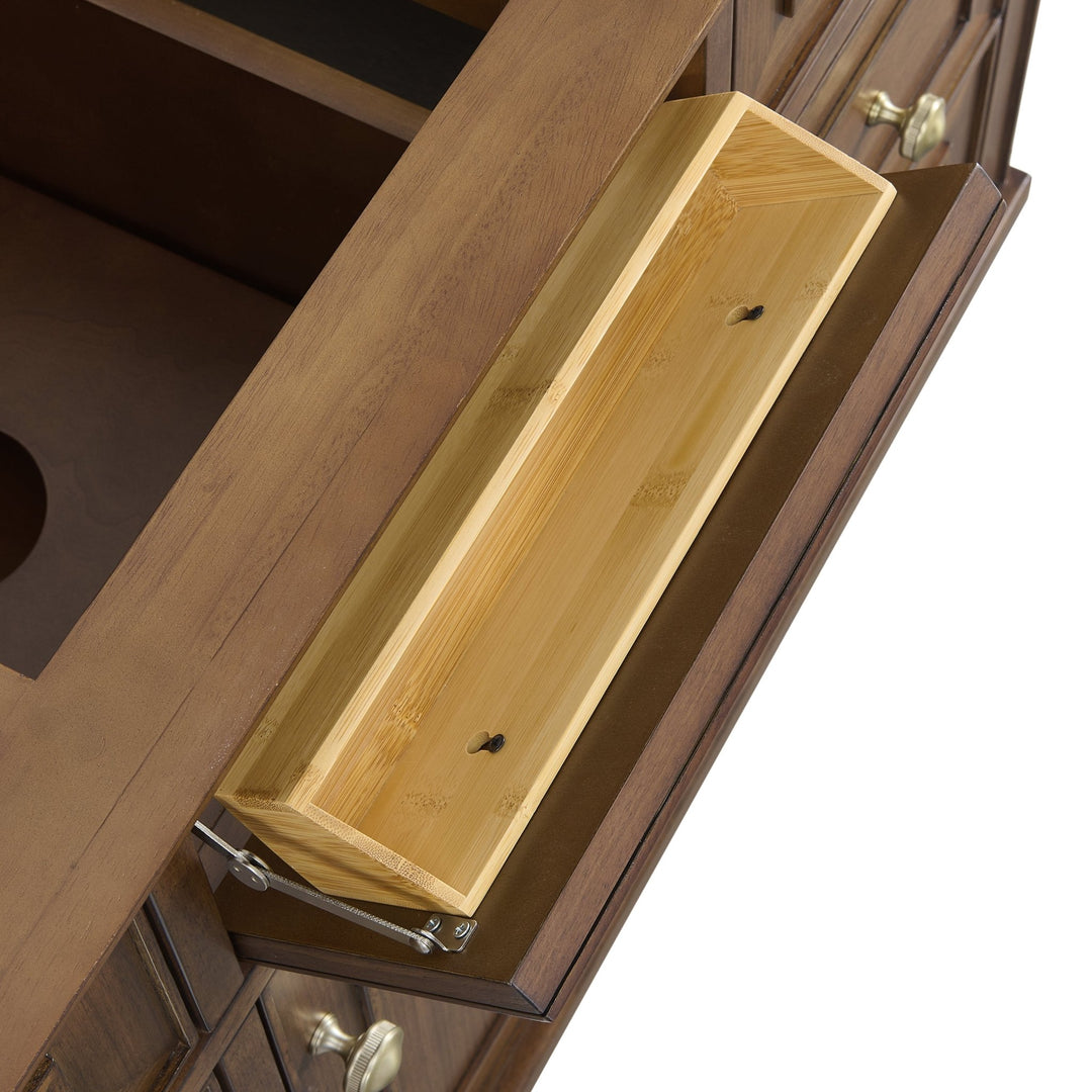 Lorelai 48" Single Vanity, Mid-Century Walnut w/ 3 CM Arctic Fall Solid Surface Top