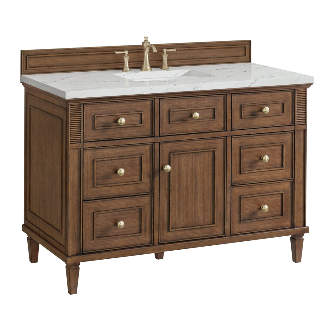 Lorelai 48" Single Vanity, Mid-Century Walnut w/ 3 CM Ethereal Noctis Silestone Top