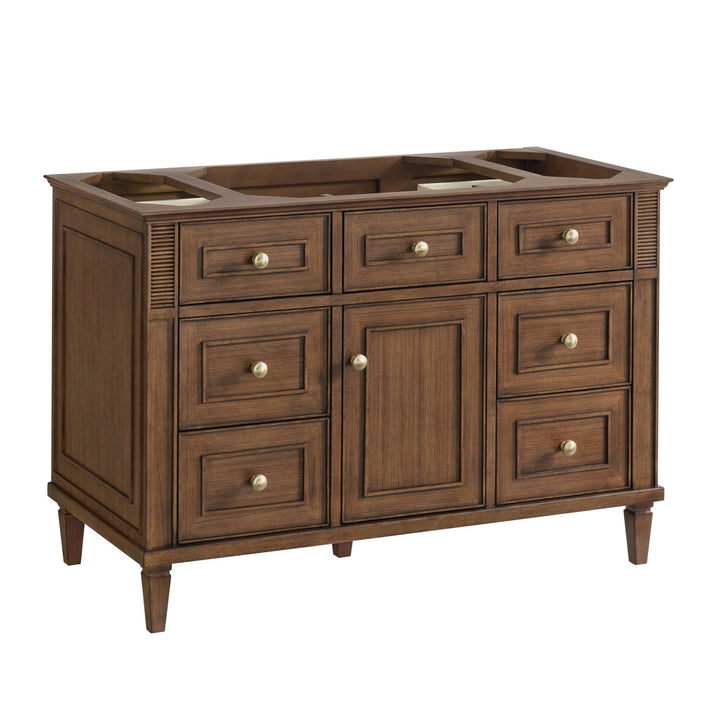 Lorelai 48" Single Vanity, Mid-Century Walnut w/ 3 CM Ethereal Noctis Silestone Top