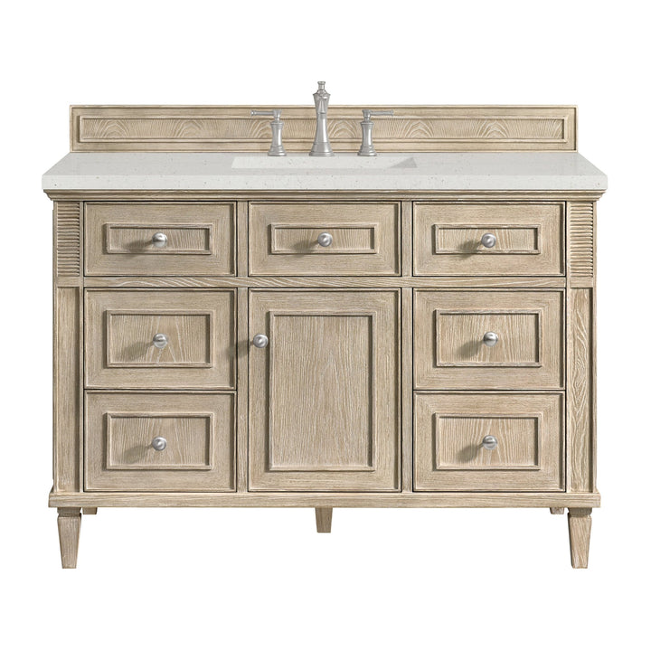 Lorelai 48" Single Vanity, Whitewashed Oak w/ 3 CM Lime Delight Silestone Top