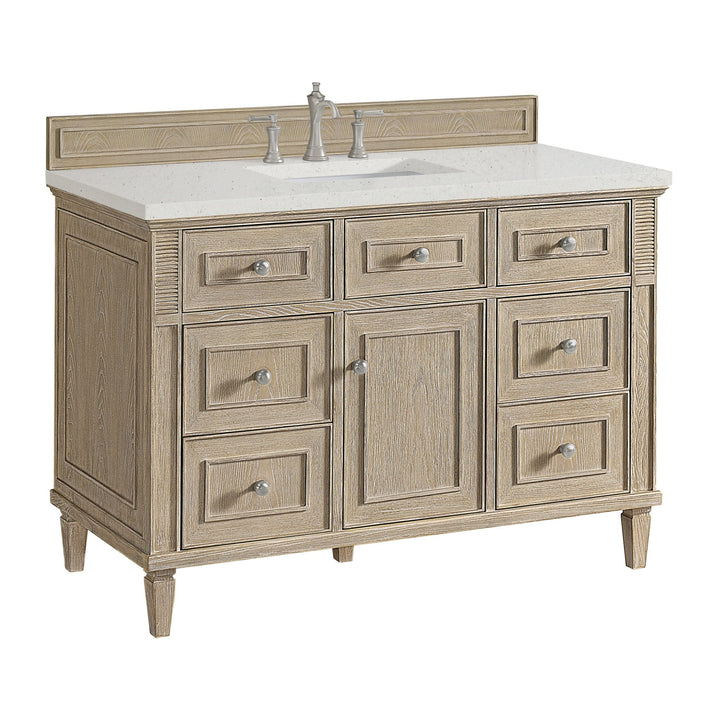 Lorelai 48" Single Vanity, Whitewashed Oak w/ 3 CM Lime Delight Silestone Top