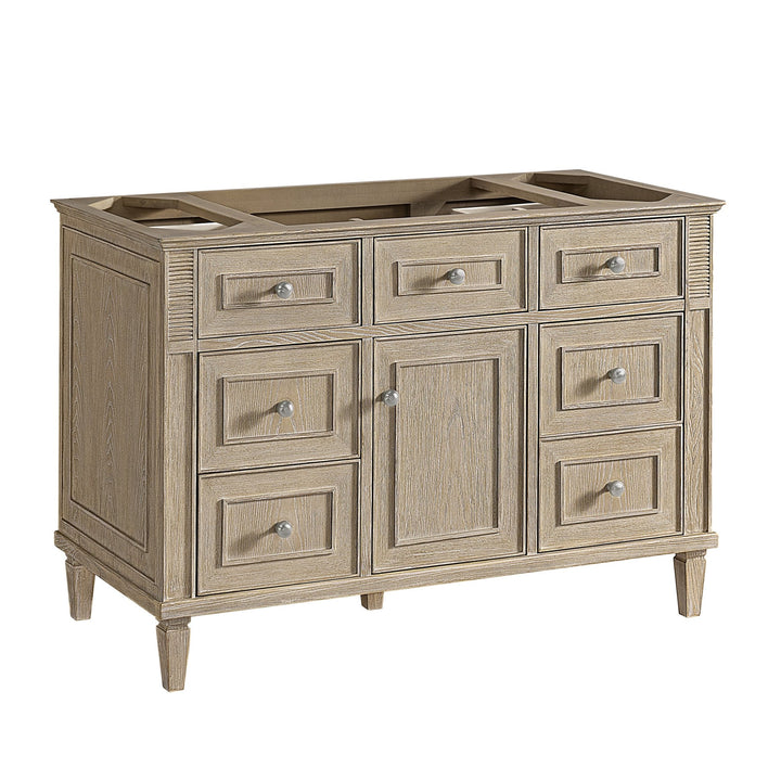 Lorelai 48" Single Vanity, Whitewashed Oak w/ 3 CM White Zeus Silestone Top