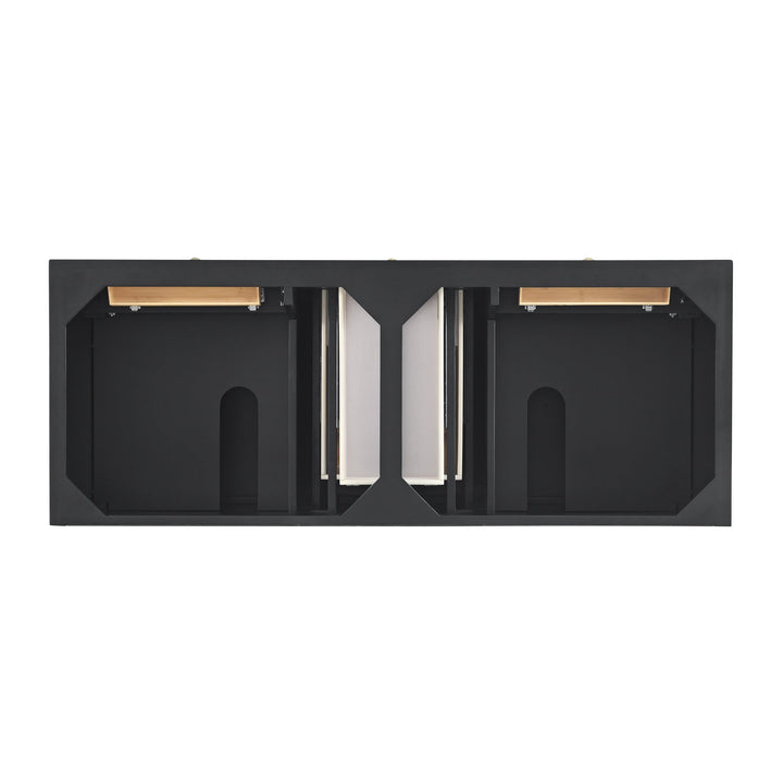 Lorelai 60" Double Vanity, Black Onyx w/ 3 CM Carrara White Marble Top