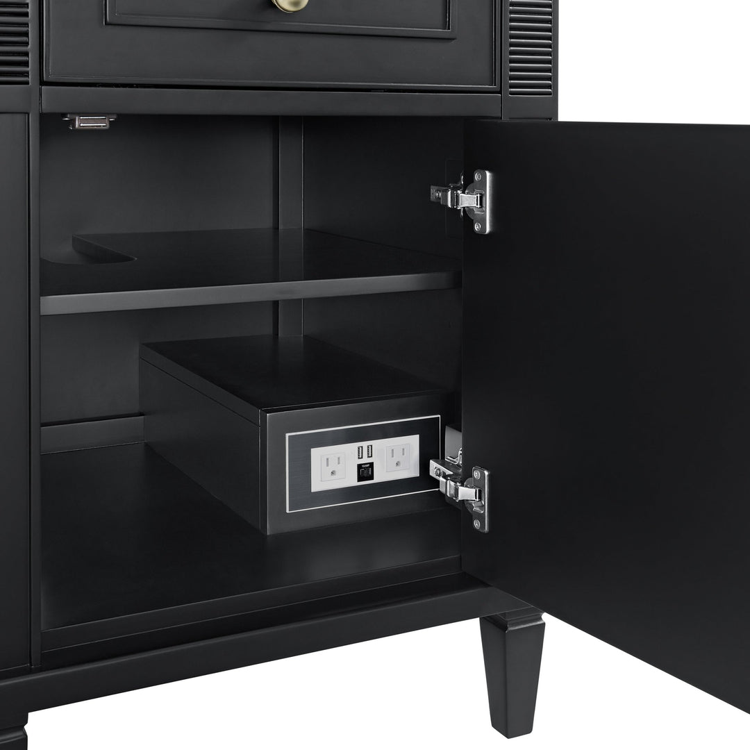 Lorelai 60" Double Vanity, Black Onyx w/ 3 CM Carrara White Marble Top