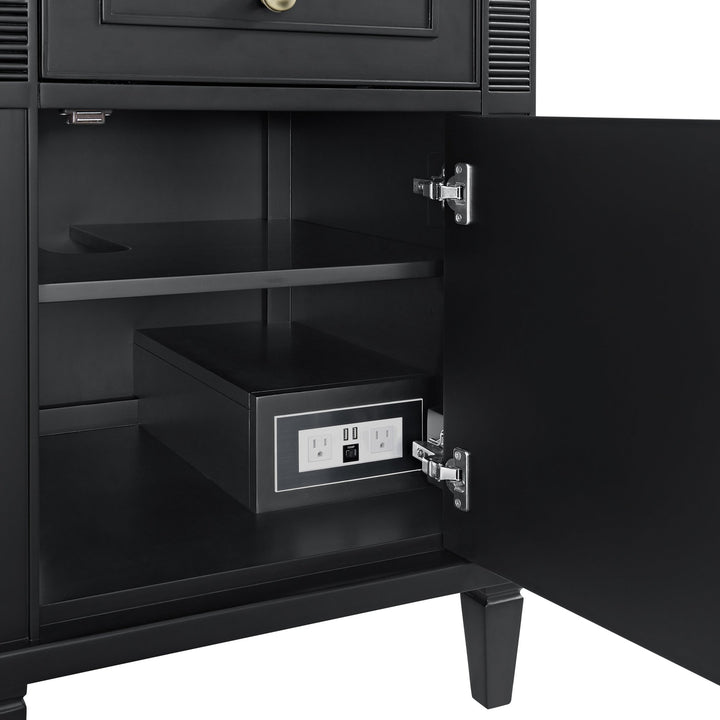 Lorelai 60" Double Vanity, Black Onyx w/ 3 CM Carrara White Marble Top
