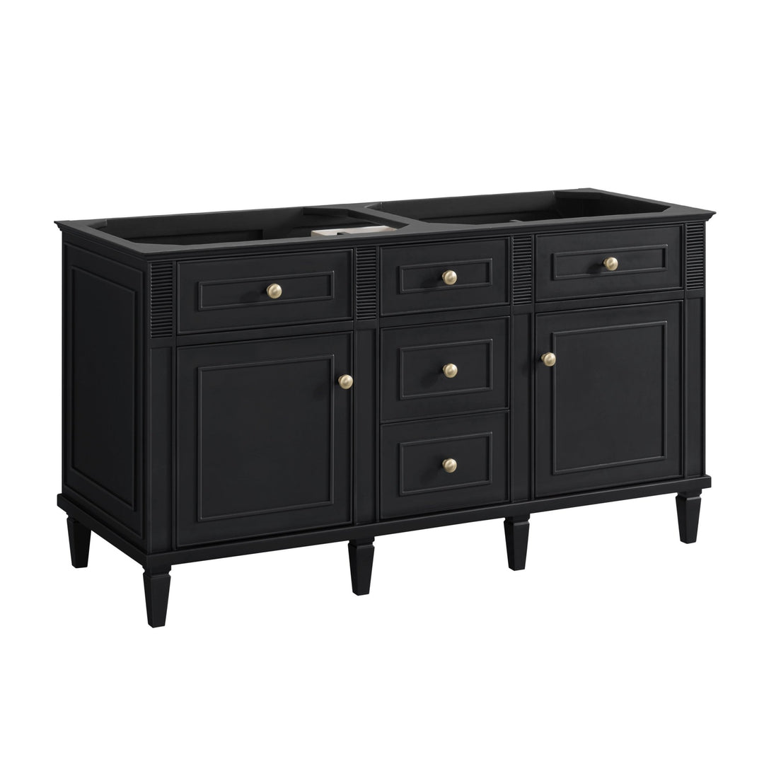 Lorelai 60" Double Vanity, Black Onyx w/ 3 CM White Zeus Silestone Top