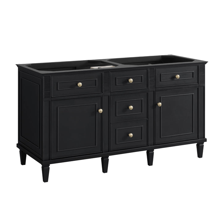 Lorelai 60" Double Vanity, Black Onyx w/ 3 CM White Zeus Silestone Top