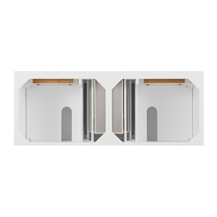 Lorelai 60" Double Vanity, Bright White w/ 3 CM Charcoal Soapstone Silestone Top