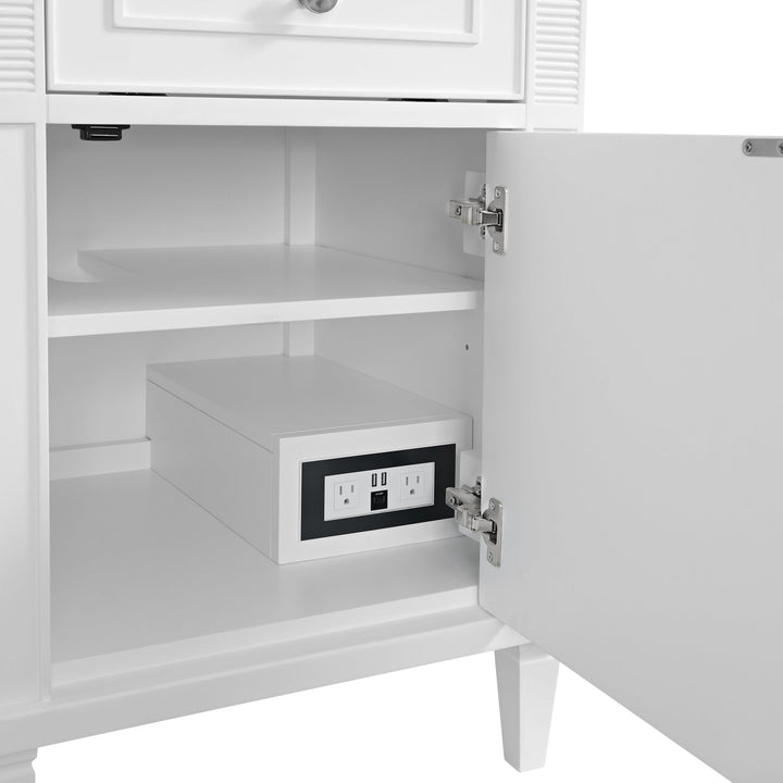 Lorelai 60" Double Vanity, Bright White w/ 3 CM Parisien Bleu Silestone Top