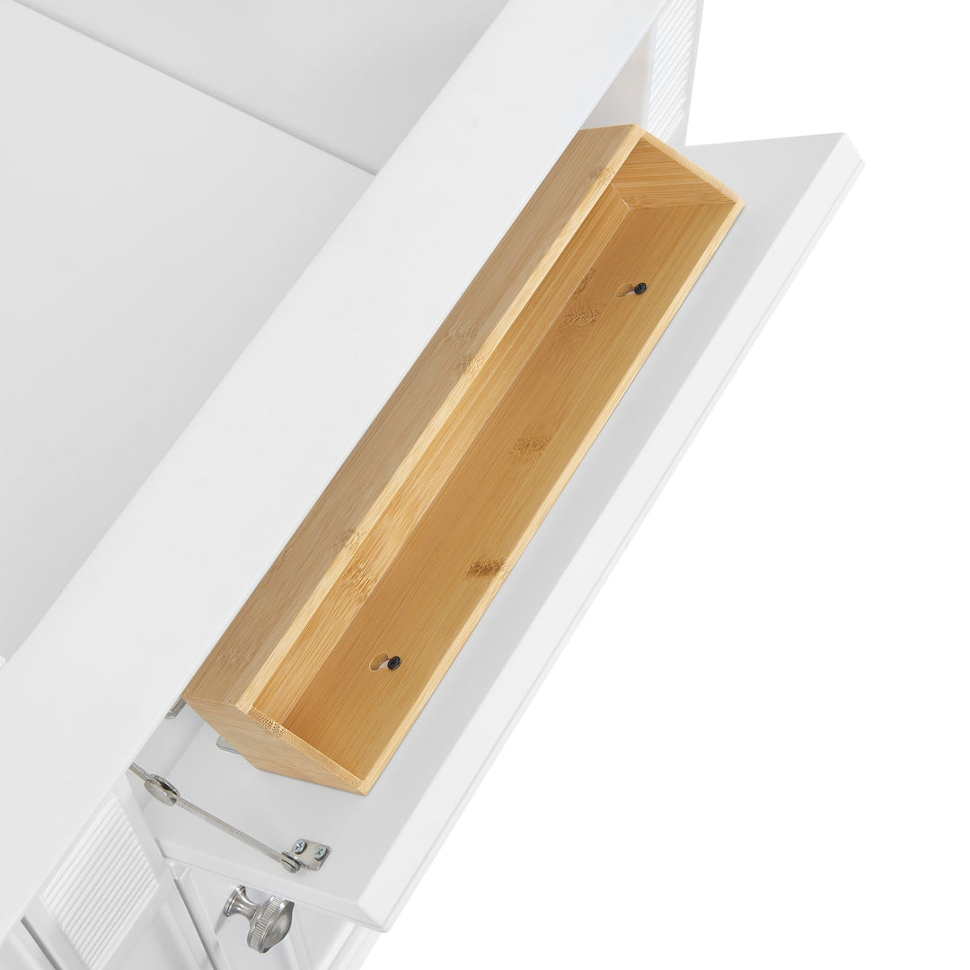 Lorelai 60" Double Vanity, Bright White w/ 3 CM Parisien Bleu Silestone Top