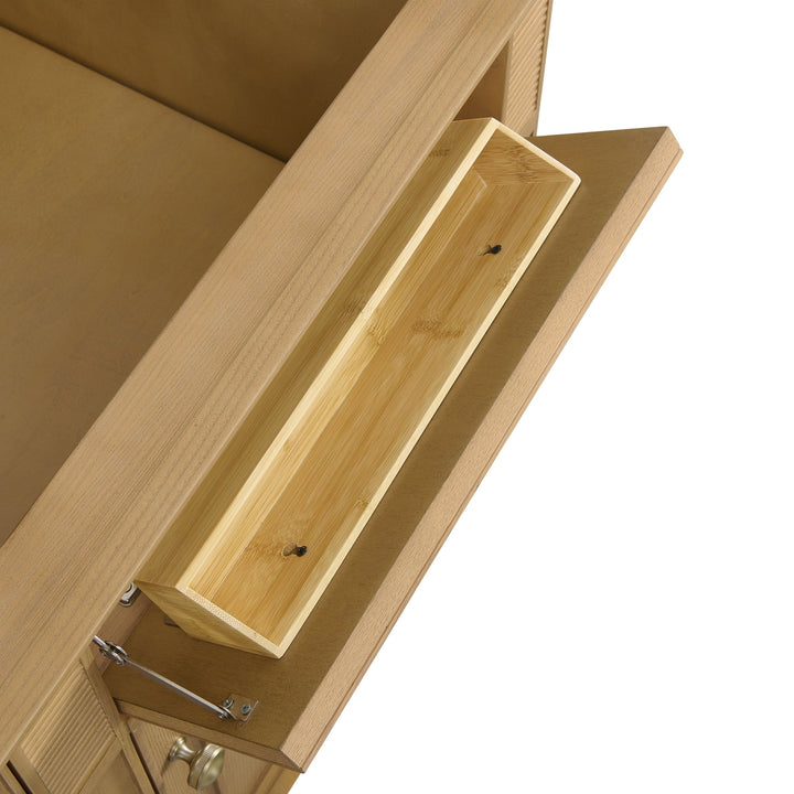 Lorelai 60" Double Vanity, Light Natural Oak w/ 3 CM Ethereal Noctis Silestone Top