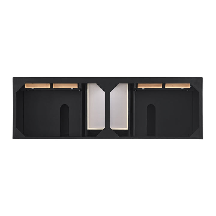 Lorelai 72" Double Vanity, Black Onyx w/ 3 CM Carrara White Marble Top