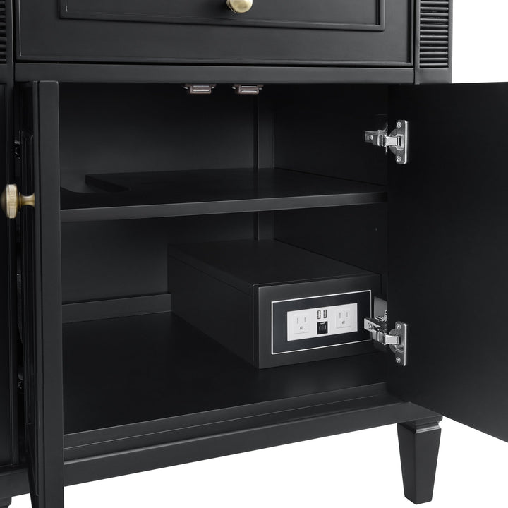 Lorelai 72" Double Vanity, Black Onyx w/ 3 CM Carrara White Marble Top