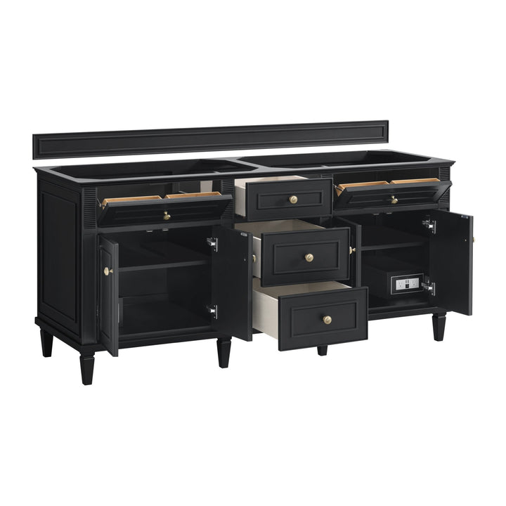 Lorelai 72" Double Vanity, Black Onyx w/ 3 CM Lime Delight Silestone Top