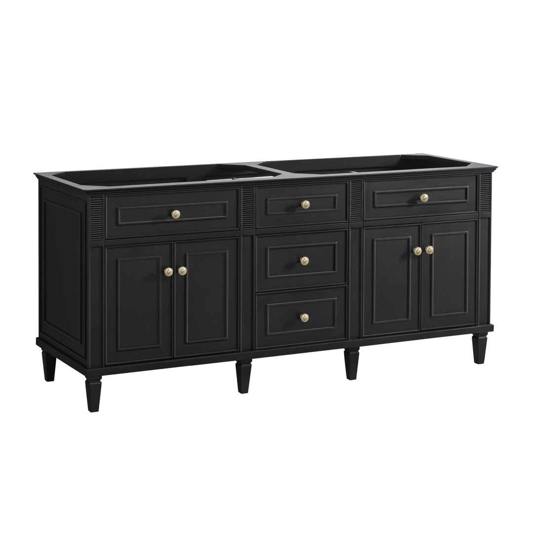 Lorelai 72" Double Vanity, Black Onyx w/ 3 CM White Zeus Silestone Top
